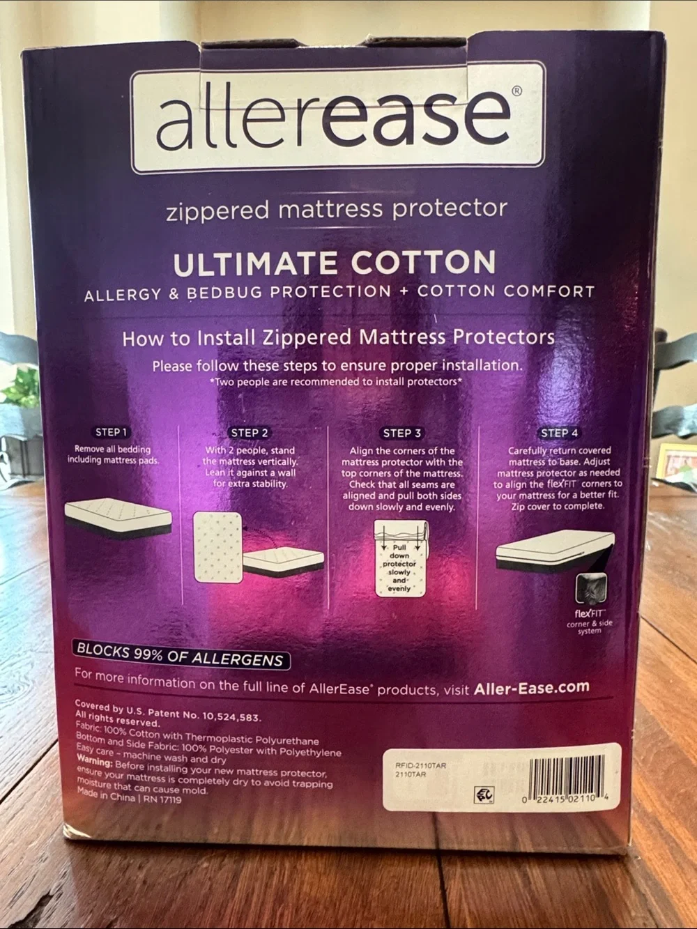allerease Ultimate Cotton Zippered Mattress Protector Twin XL